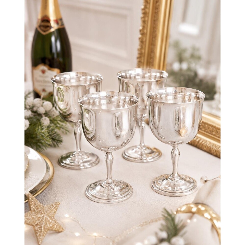 Vintage Reed & Barton Silver Plated Goblets Set of 4 – 5” Wine Cups Made in USA